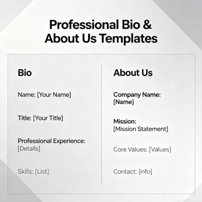 Professional Bio & About Us Templates