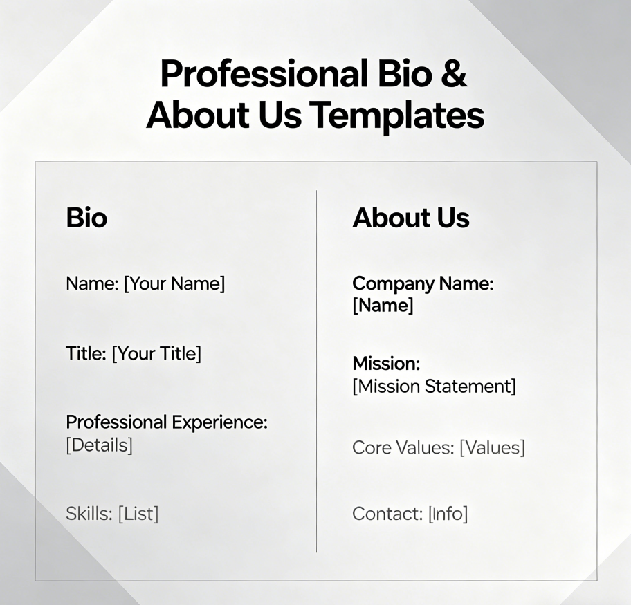 Professional Bio & About Us Templates